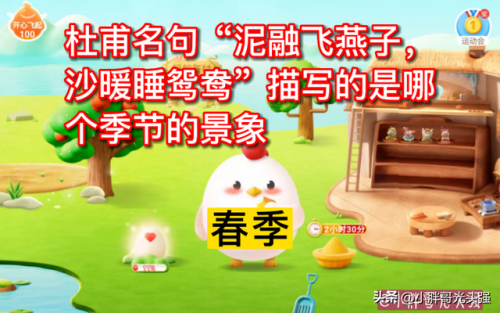 沙暖睡鸳鸯蚂蚁庄园(蚂蚁庄园今日最新答案11.24)