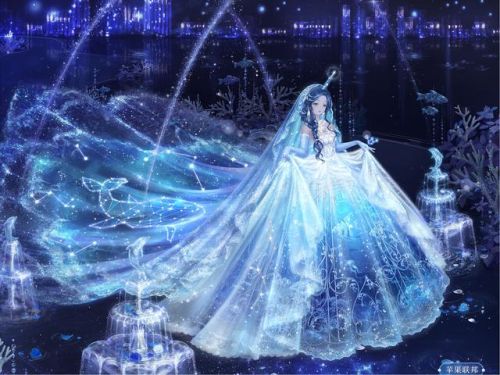 奇迹暖暖星空公主图片(梦幻照片 蓝色星空 少女)插图