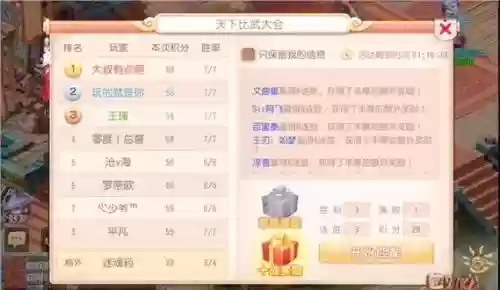 梦幻西游比武大会箱子里有什么意思