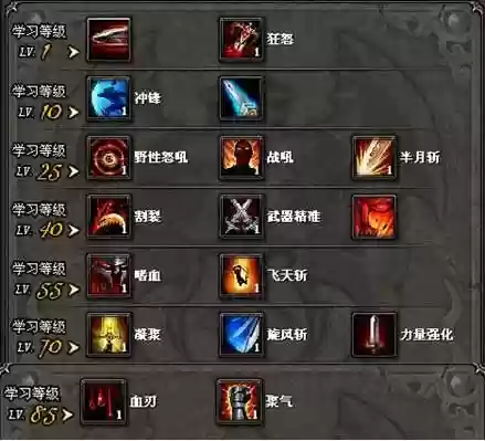 人类男战士技能