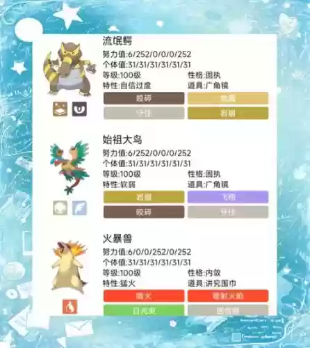 pokemmo中阵容搭配