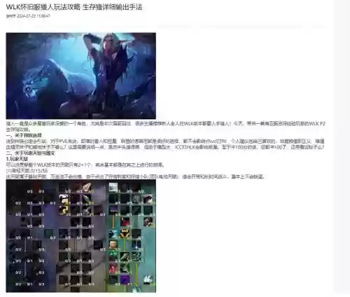 怀旧服猎人阵容搭配攻略，怀旧服猎人pve输出手法